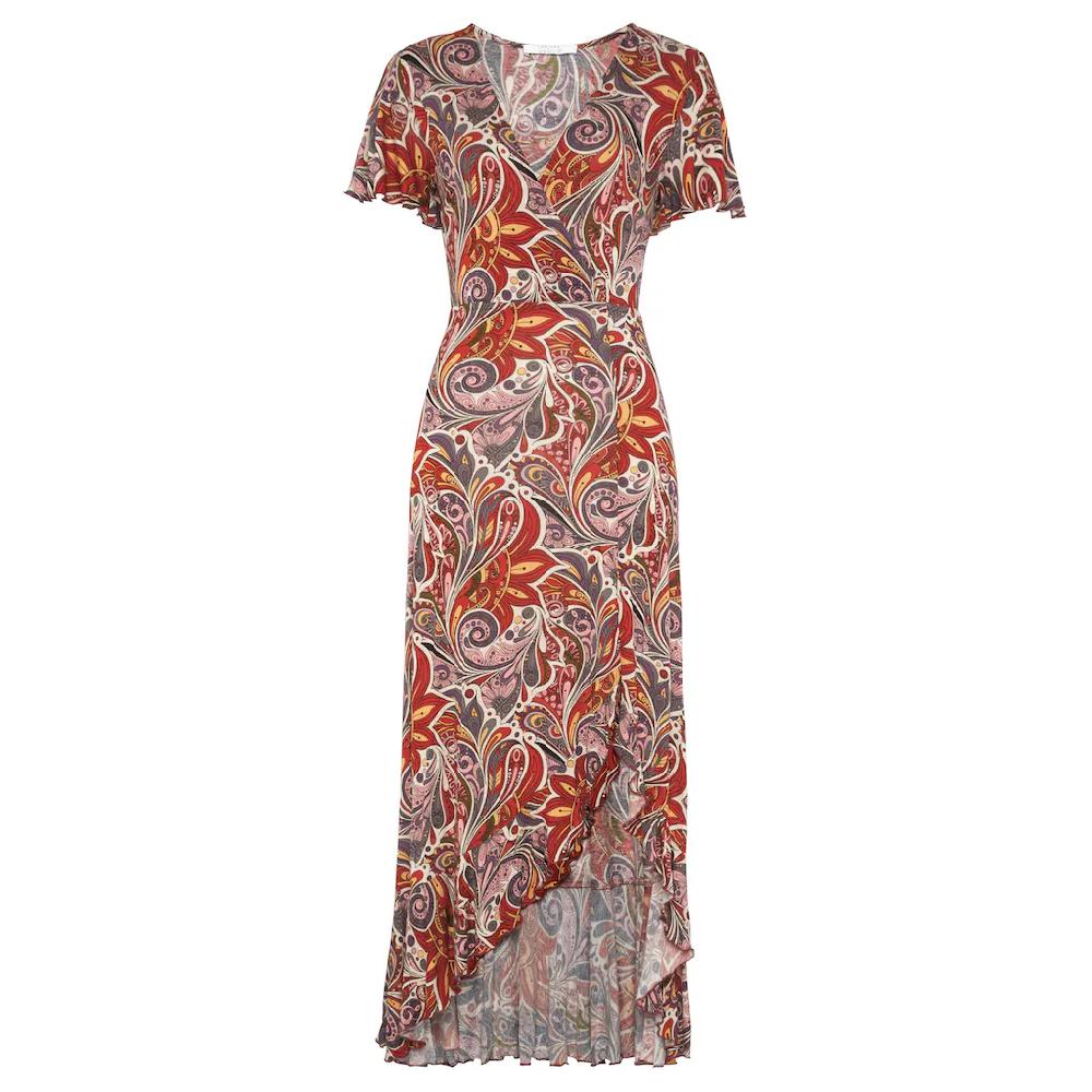 LASCANA Maxikleid mit Paisleydruck Schlitz und Volant Flügelärmel Druckkleid Bestseller