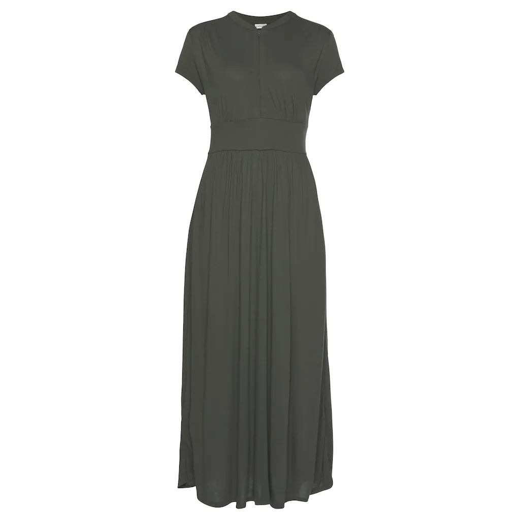 LASCANA Midikleid mit Reißverschluss am Ausschnitt figurbetont sportlich-elegant 50% Rabatt für begrenzte Zeit