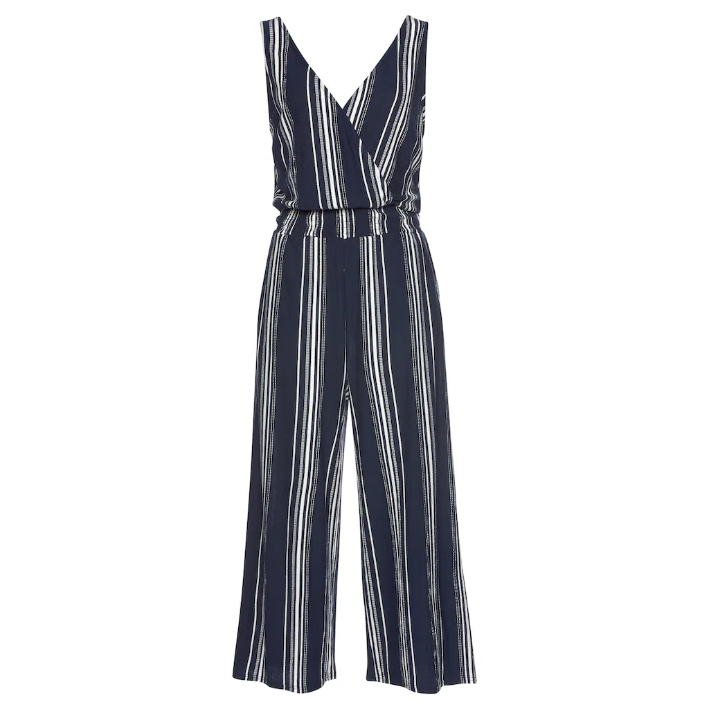 LASCANA Culotte-Overall aus strukturierter Ware sommerlicher Jumpsuit mit Streifen Cyber Monday