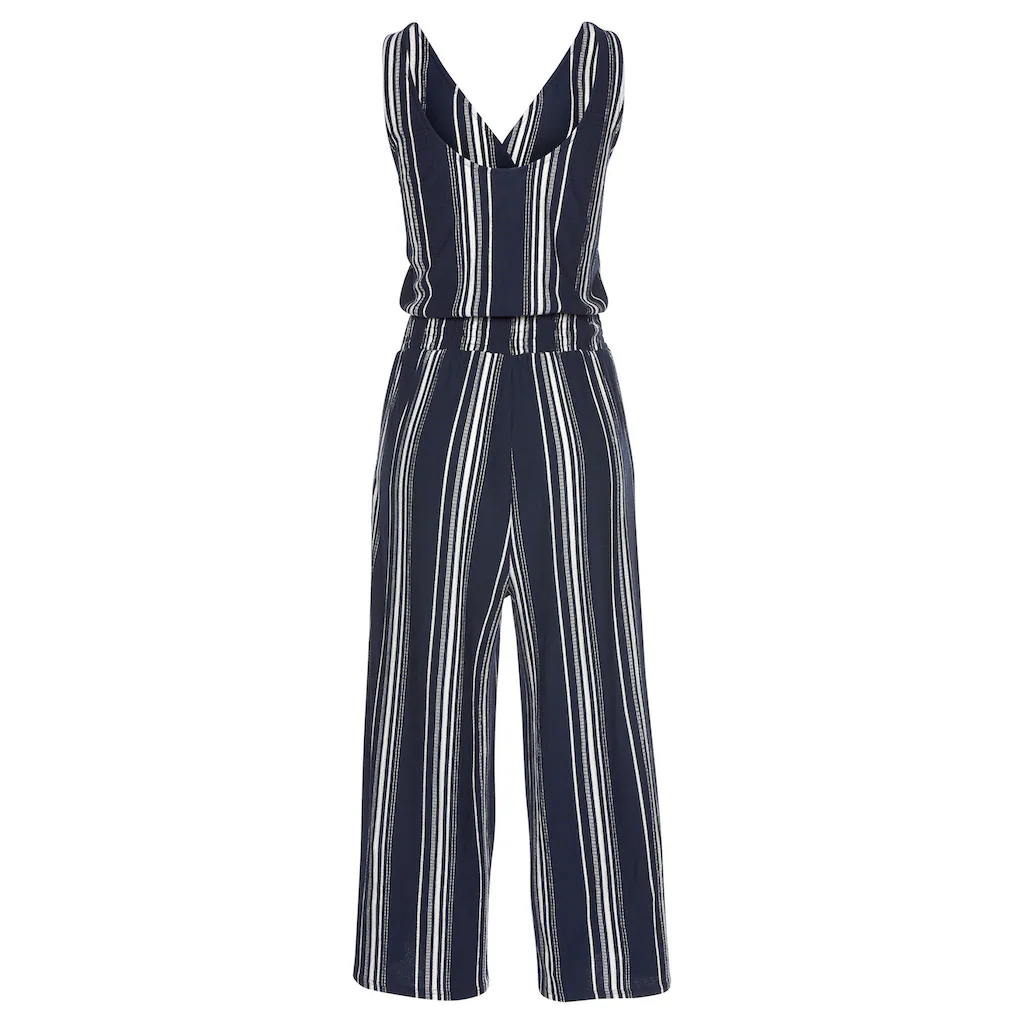 LASCANA Culotte-Overall aus strukturierter Ware sommerlicher Jumpsuit mit Streifen Cyber Monday