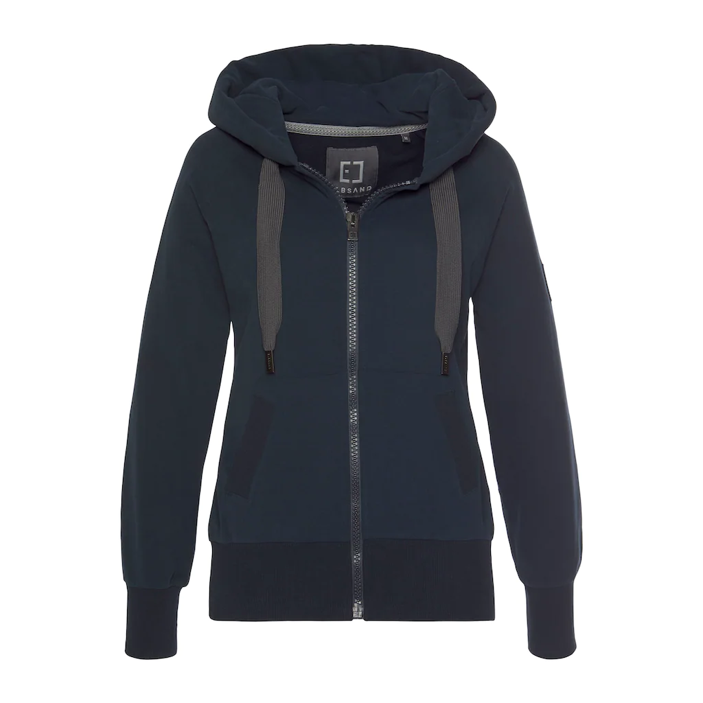 Elbsand Sweatjacke mit Logo-Stickerei an der Kapuze bequeme Freizeitjacke mit Taschen Weihnachtsangebot