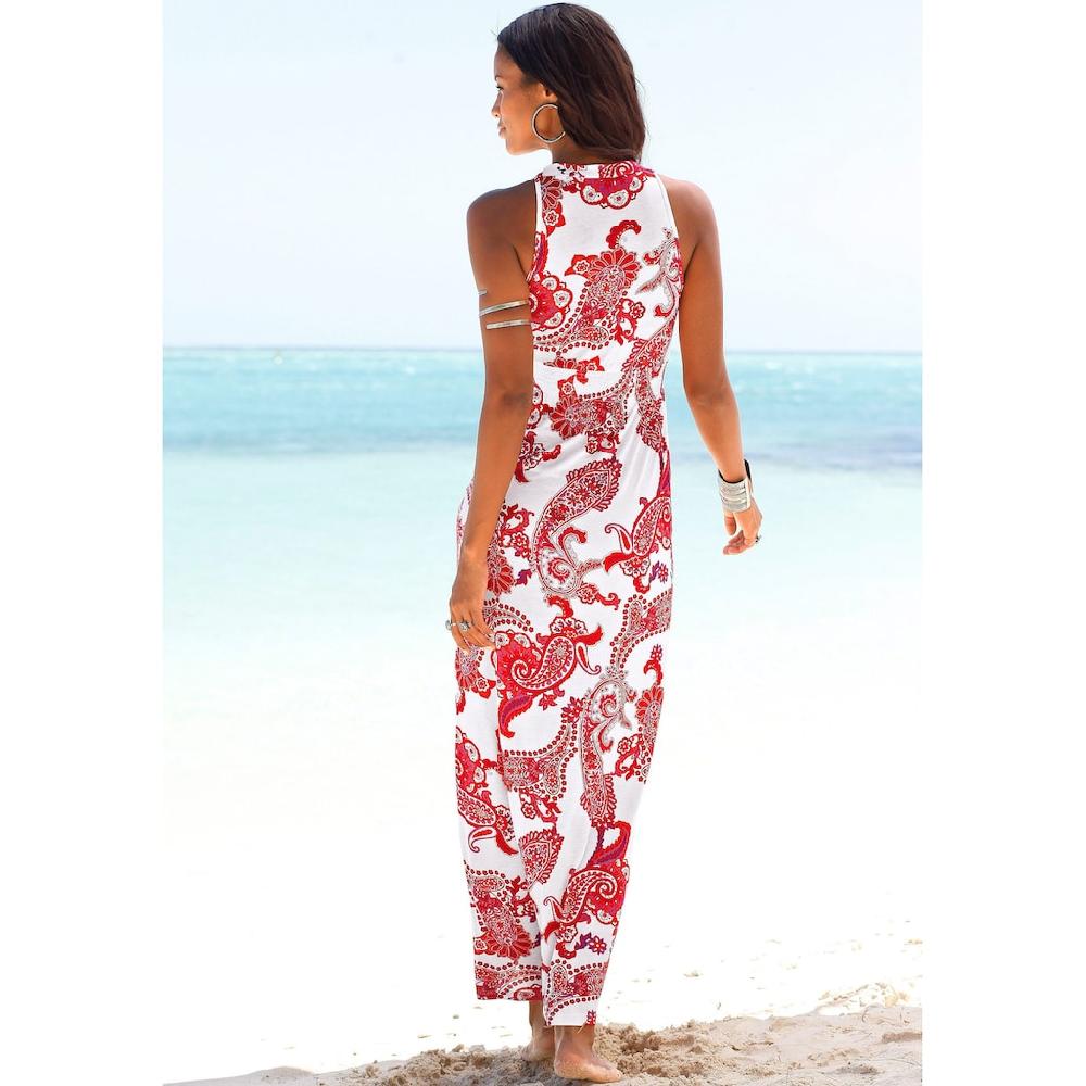 LASCANA Maxikleid mit verstellbarem Ausschnitt Sommerkleid Strandkleid 50% Rabatt mit kostenlosem Versand