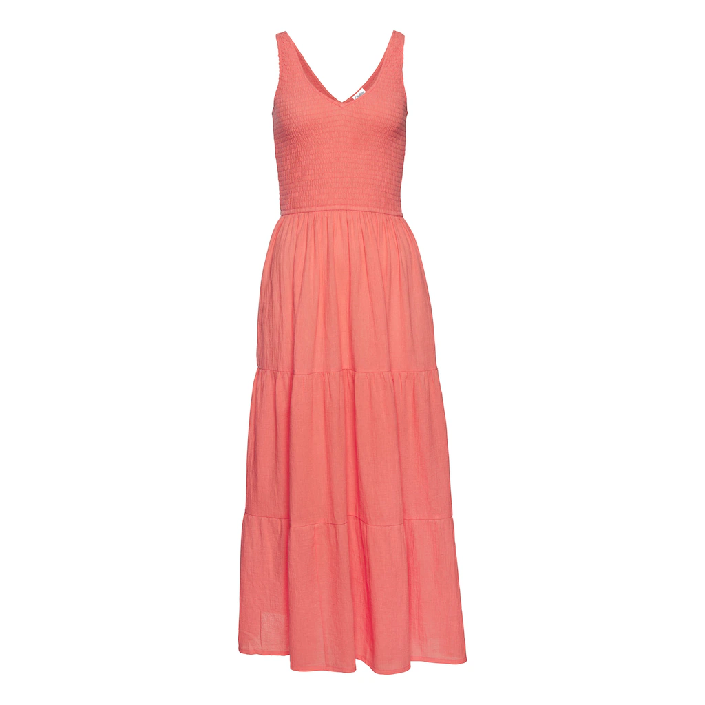 Beachtime Maxikleid aus gewebter Baumwolle Sommerkleid mit gestuftem Rock Riesige Ersparnisse