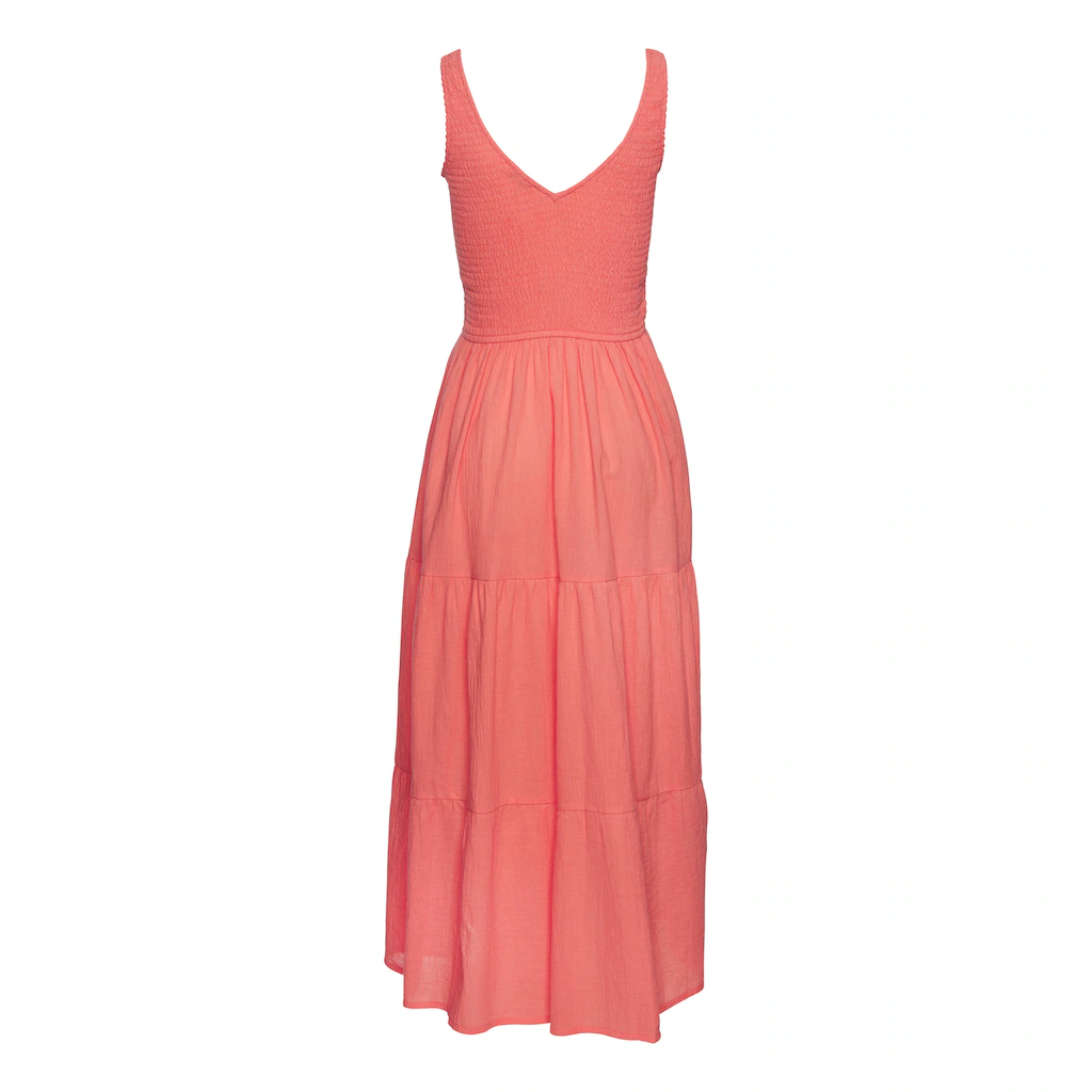 Beachtime Maxikleid aus gewebter Baumwolle Sommerkleid mit gestuftem Rock Riesige Ersparnisse
