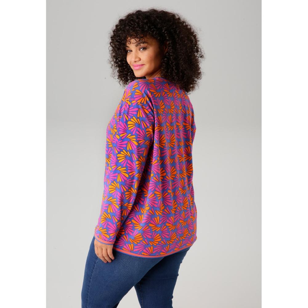 Aniston PLUS Sweatshirt mit farbenfrohen grafischen Druck - NEUE KOLLEKTION VIP-Rabatte