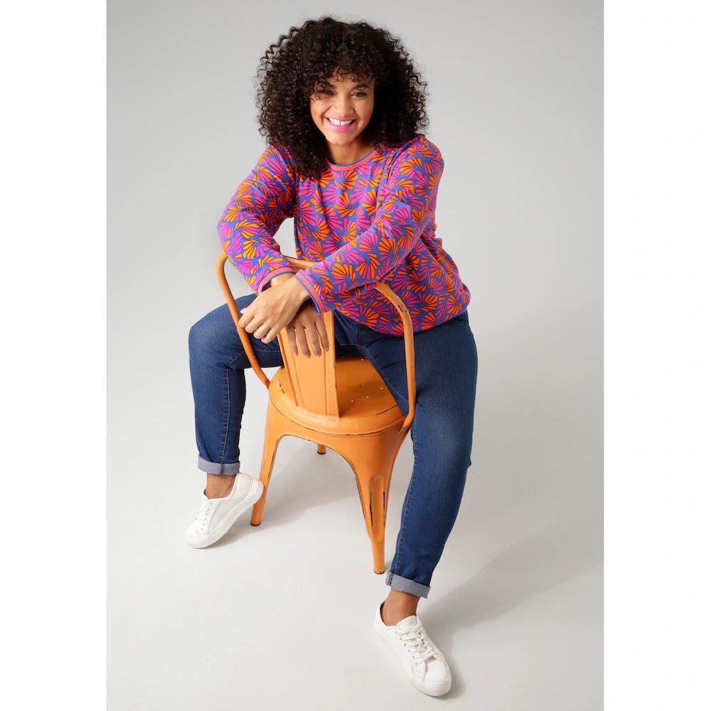 Aniston PLUS Sweatshirt mit farbenfrohen grafischen Druck - NEUE KOLLEKTION VIP-Rabatte