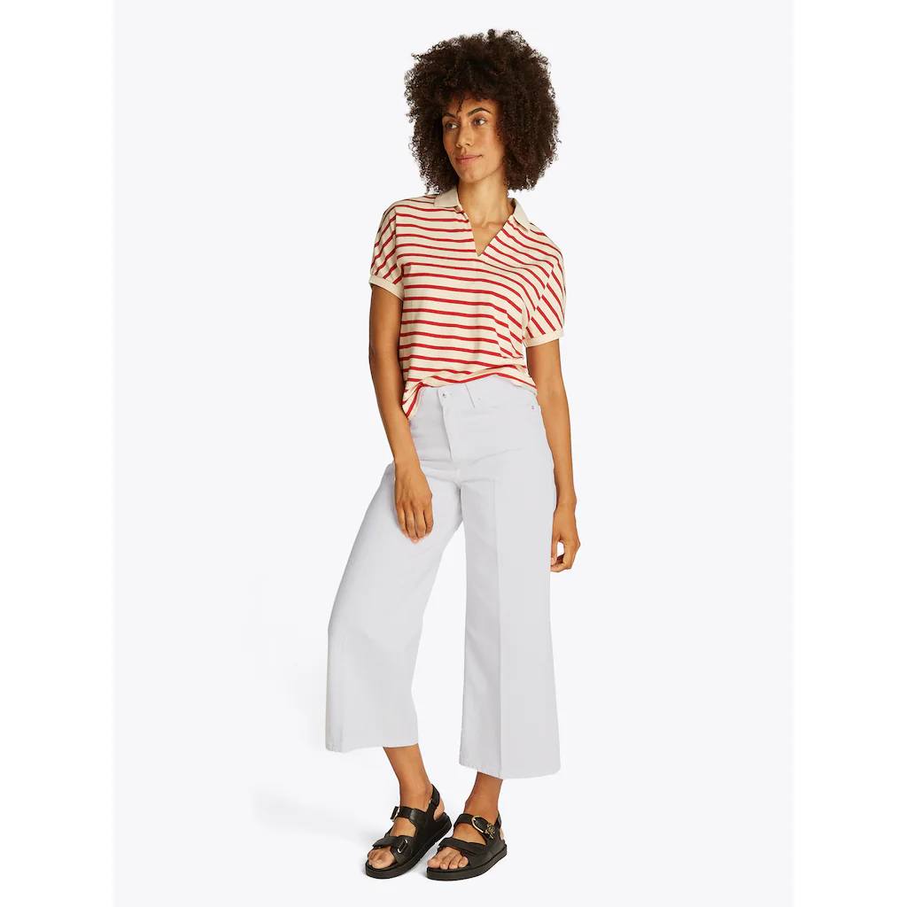 Tommy Hilfiger Weite Jeans »WIDE LEG HW LOU« mit Logo-Badge mit Nieten mit Bügelfalten Kostenlose Rückgabe