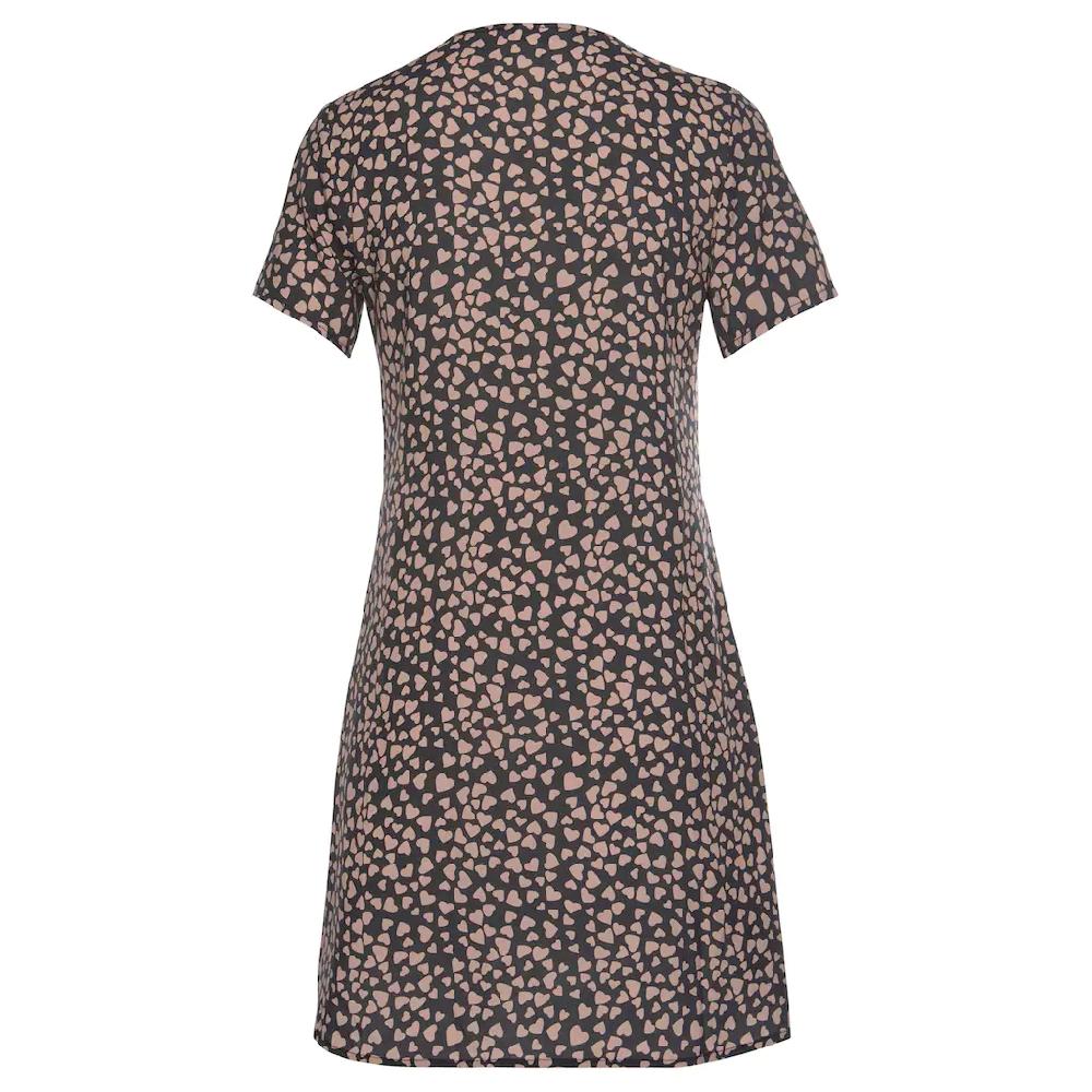 LASCANA Blusenkleid mit Herzchenprint lockeres T-Shirtkleid Sommerkleid Strandkleid Im Verkauf