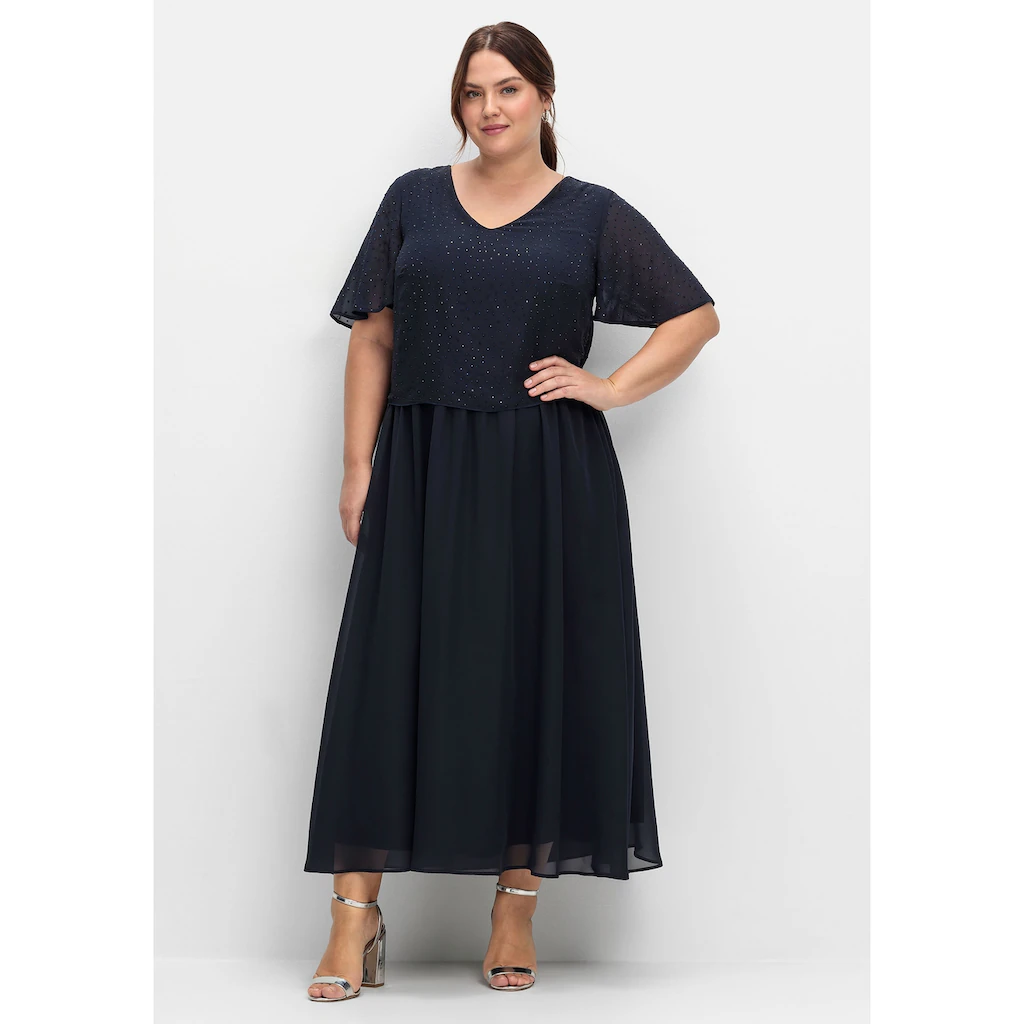 Sheego Abendkleid »Große Größen« im Lagenlook mit Schmucksteinen 50% Rabatt für begrenzte Zeit