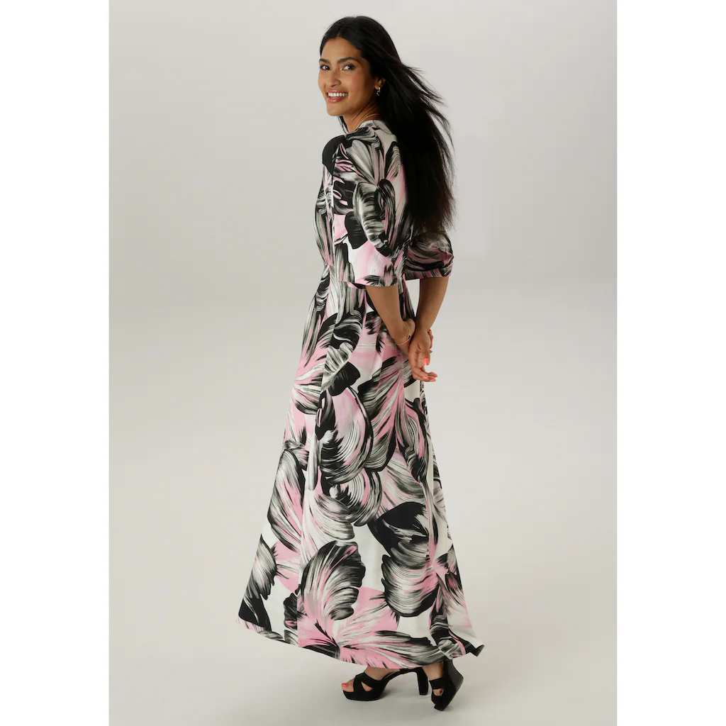 Aniston SELECTED Maxikleid mit weiten 3/4-langen Ärmeln und fantasievollem Druck Günstig kaufen