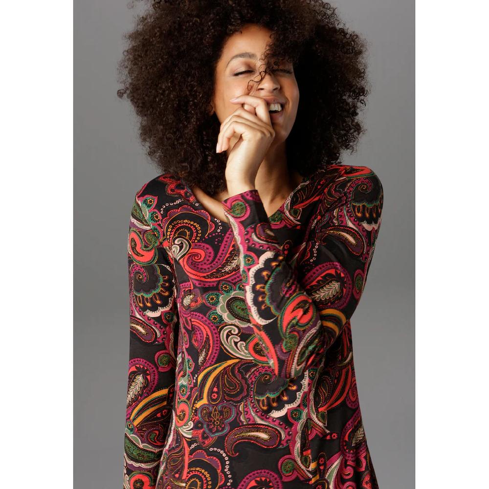 Aniston SELECTED Jerseykleid Paisley-Druck in satten Farben Neueste Stile