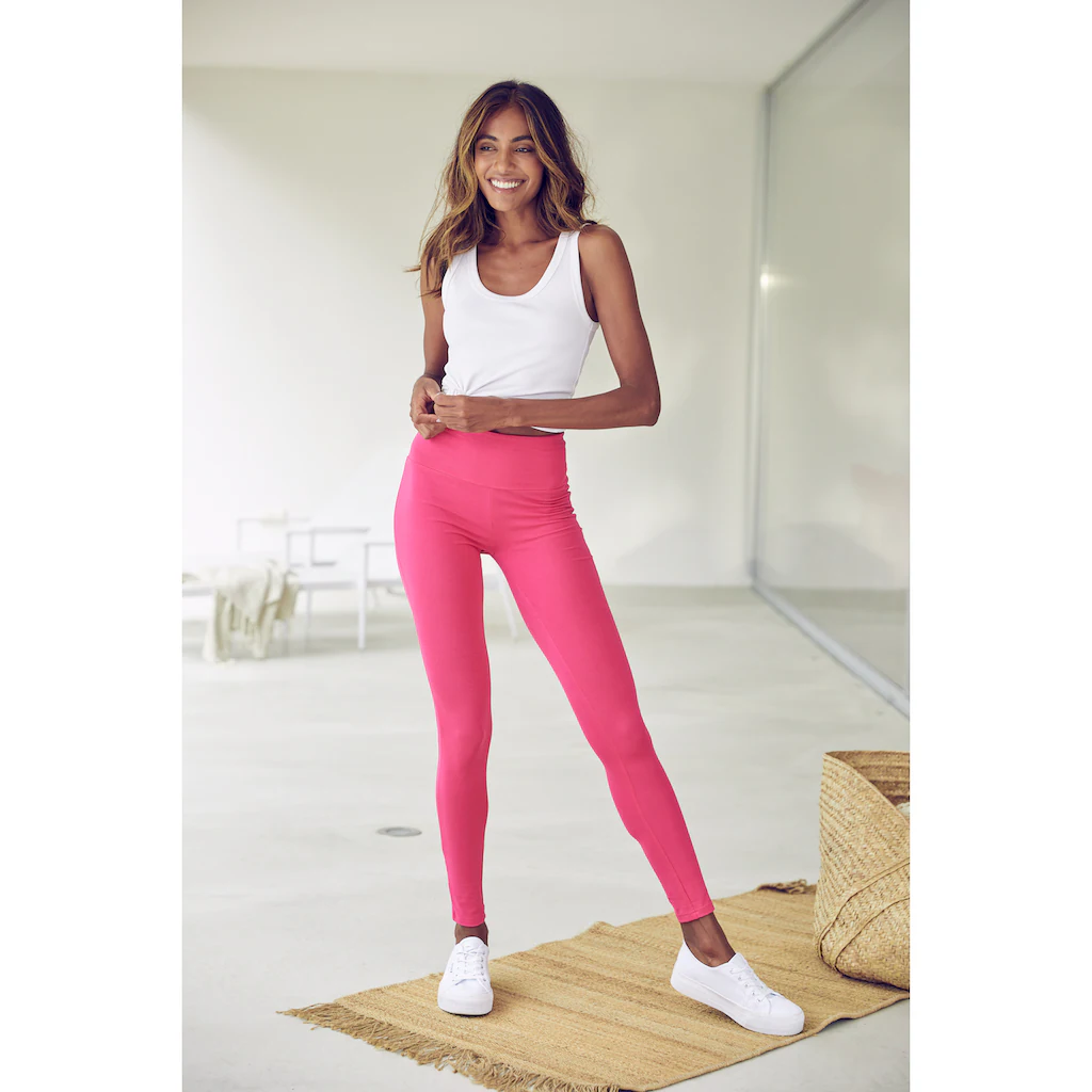 LASCANA Leggings mit breitem Bündchen Nur noch ein Tag übrig