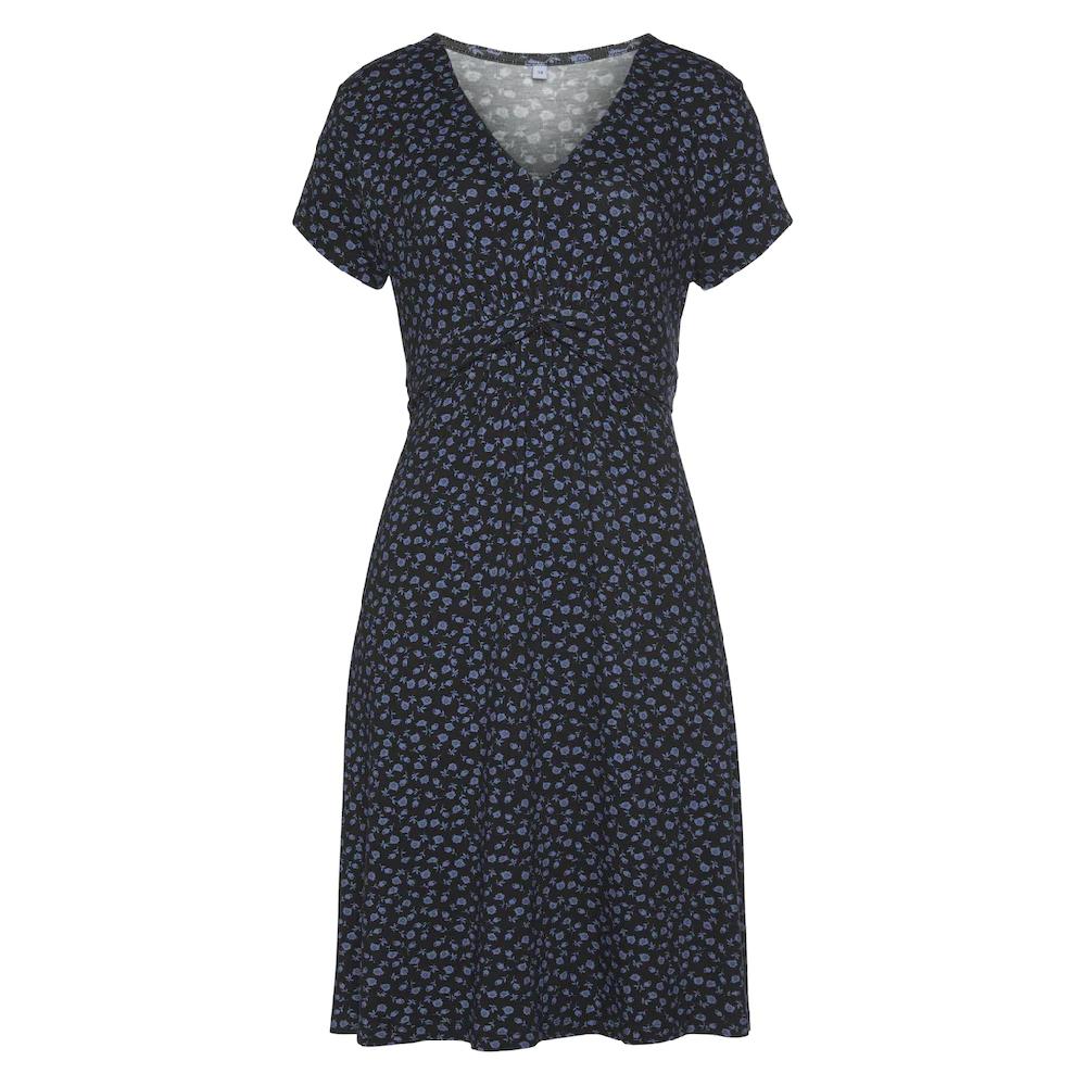 Vivance Jerseykleid mit Blümchenprint und V-Ausschnitt figurschmeichelndes Sommerkleid zollfrei