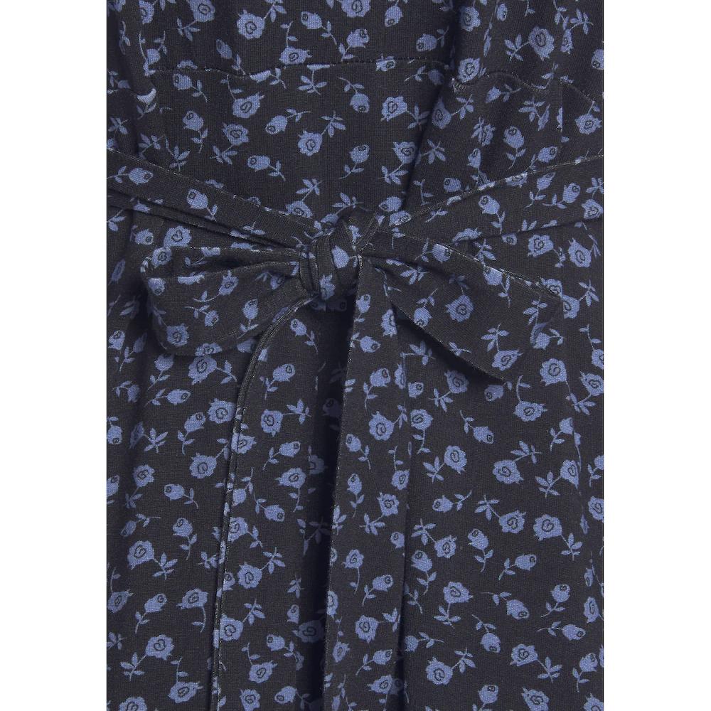 Vivance Jerseykleid mit Blümchenprint und V-Ausschnitt figurschmeichelndes Sommerkleid zollfrei