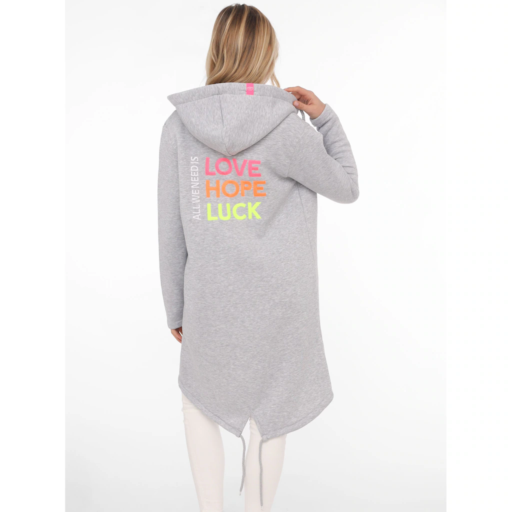 Zwillingsherz Kapuzensweatjacke mit Kapuze Rückenprint und kleinere Frontprints Bestseller