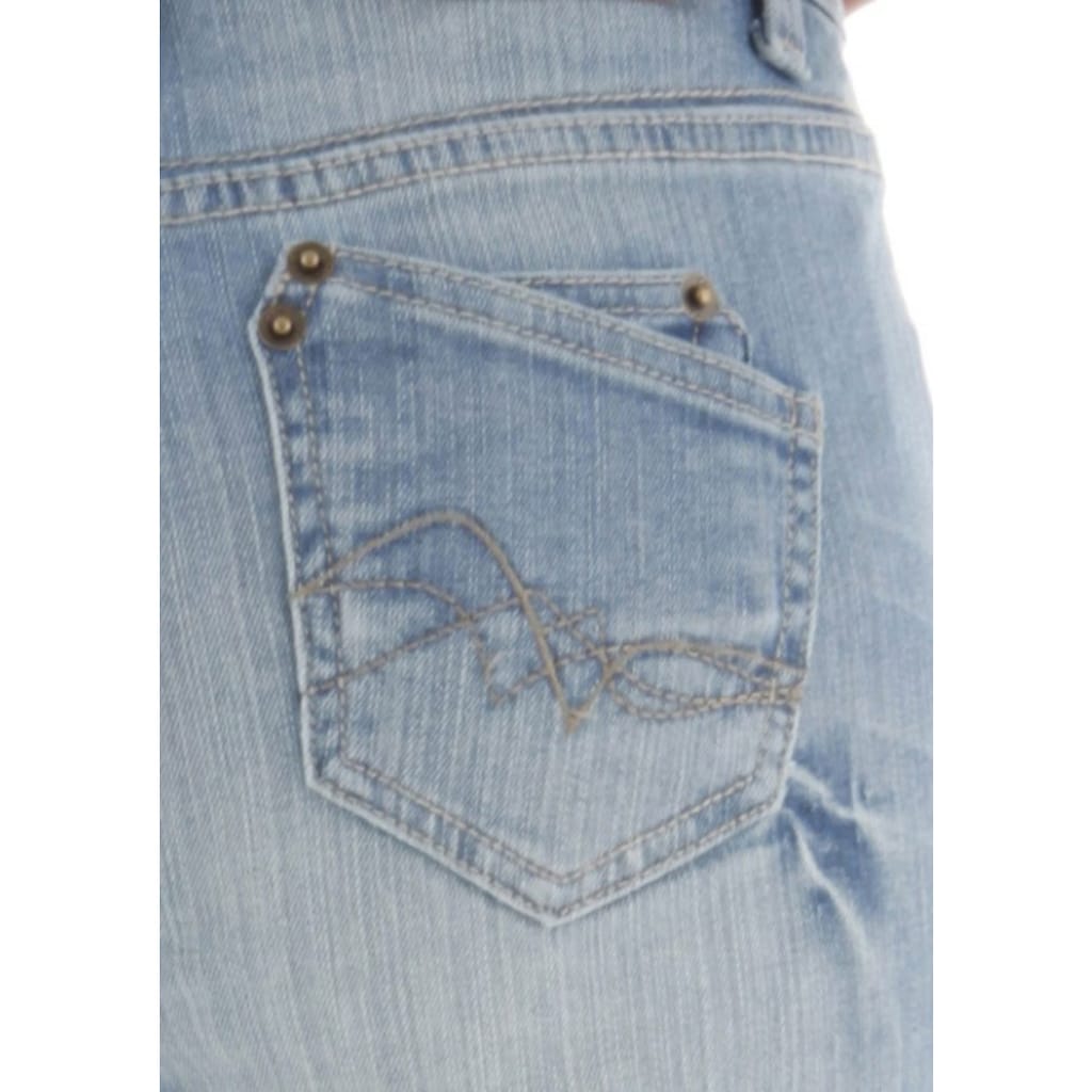 Aniston CASUAL Caprijeans in Used-Waschung Günstiger Verkauf