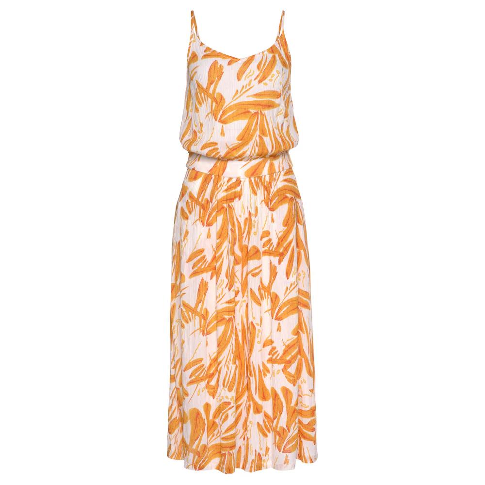 s.Oliver Culotte-Overall mit Alloverdruck sommerlicher Jumpsuit mit extraweitem Bein Lagerräumung