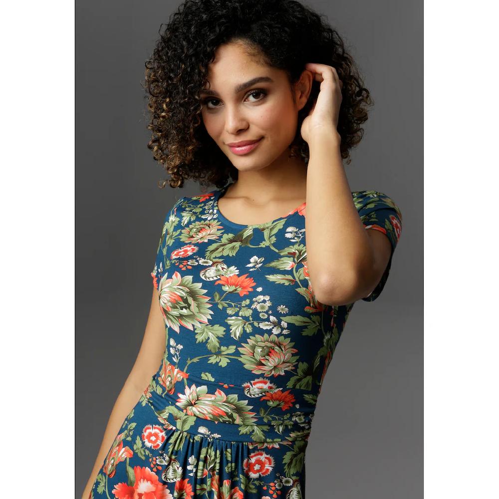 Aniston CASUAL Sommerkleid mit farbenfrohem Blumendruck Begrenzte Freigabe