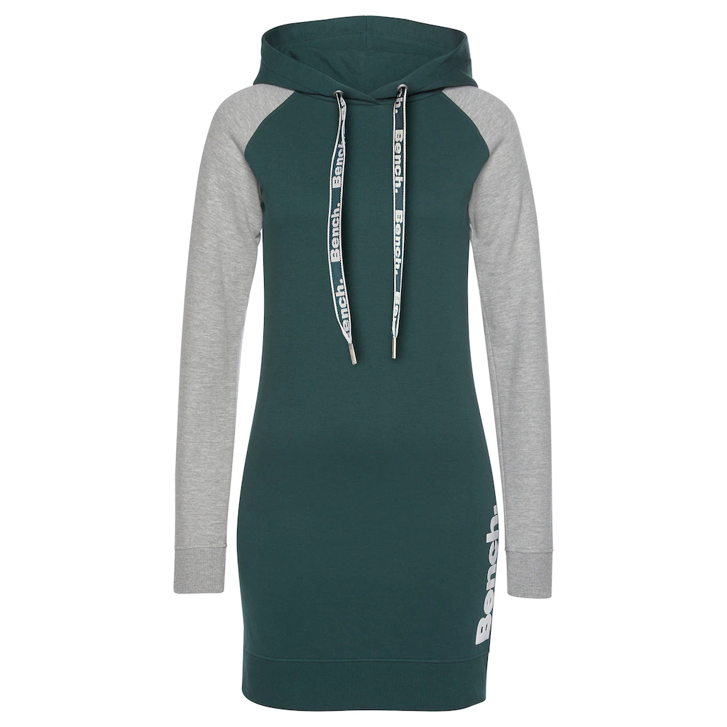 Bench. Loungewear Sweatkleid mit Kapuze und farblich abgesetzten Ärmeln Nur für heute