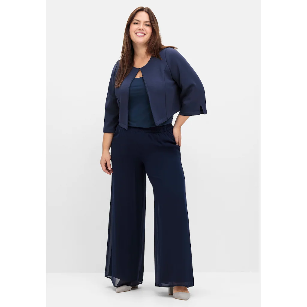 Sheego Schlupfhose »Große Größen« mit Chiffon im Lagenlook gefüttert Im Verkauf