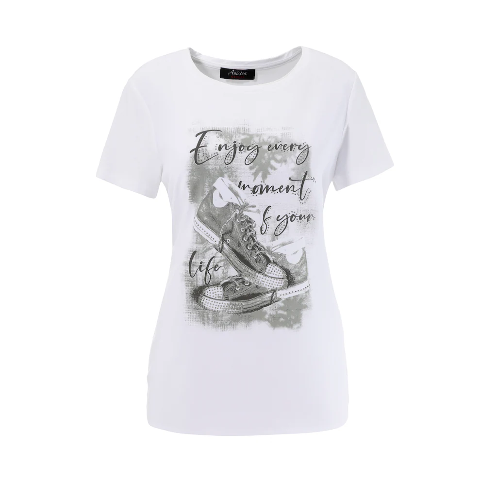 Aniston CASUAL Shirtbluse mit Glitzersteinchen verzierter Frontdruck Exklusivangebot