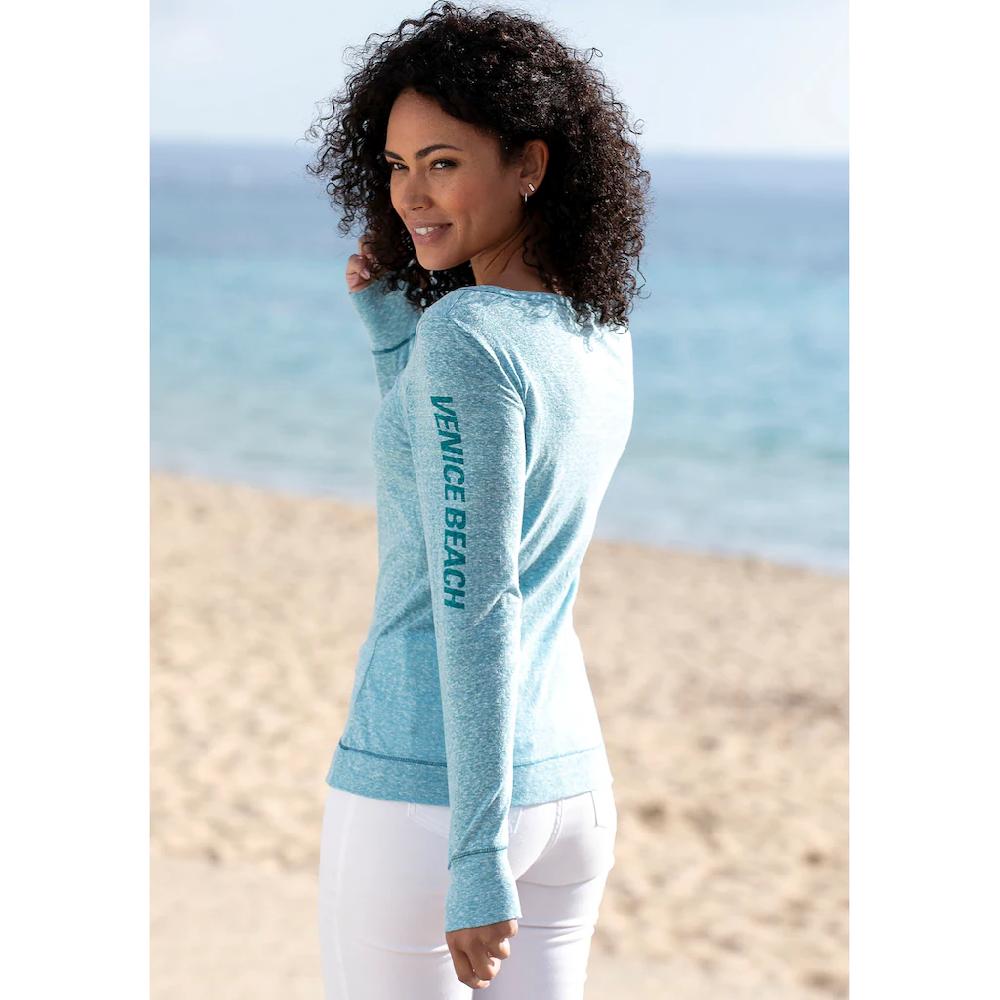 Venice Beach Langarmshirt mit sportlichem Logoprint sportlich-casual Tägliche Deals