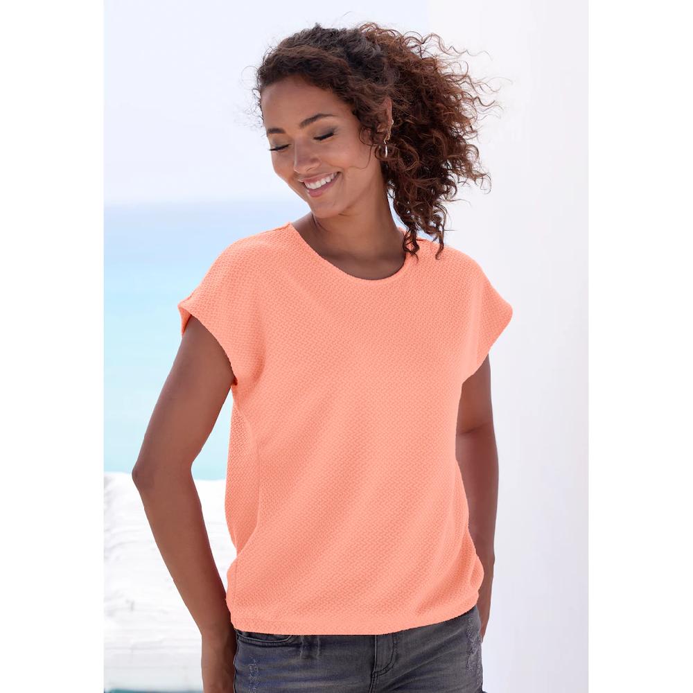 Vivance Kurzarmshirt »aus bügelfreier Strukturqualität« mit Viskose Tiefpreis