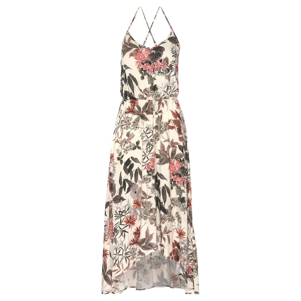 LASCANA Maxikleid mit Blumenprint leichtes Sommerkleid im Vokuhila-Stil Strandkleid Letzte 3 Tage