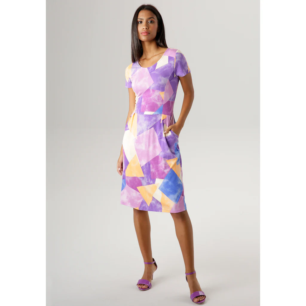 Aniston SELECTED Sommerkleid mit farbenfrohem Druck und praktischen Taschen Bis zu 60% Rabatt